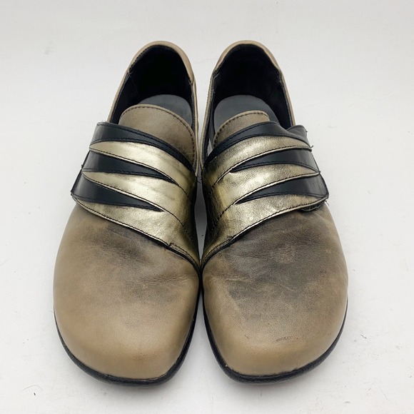 Naot Rapoka Women's Tan Gold Black Leather Slip On Comfort Shoes Size 10 EU 41 - Picture 2 of 8